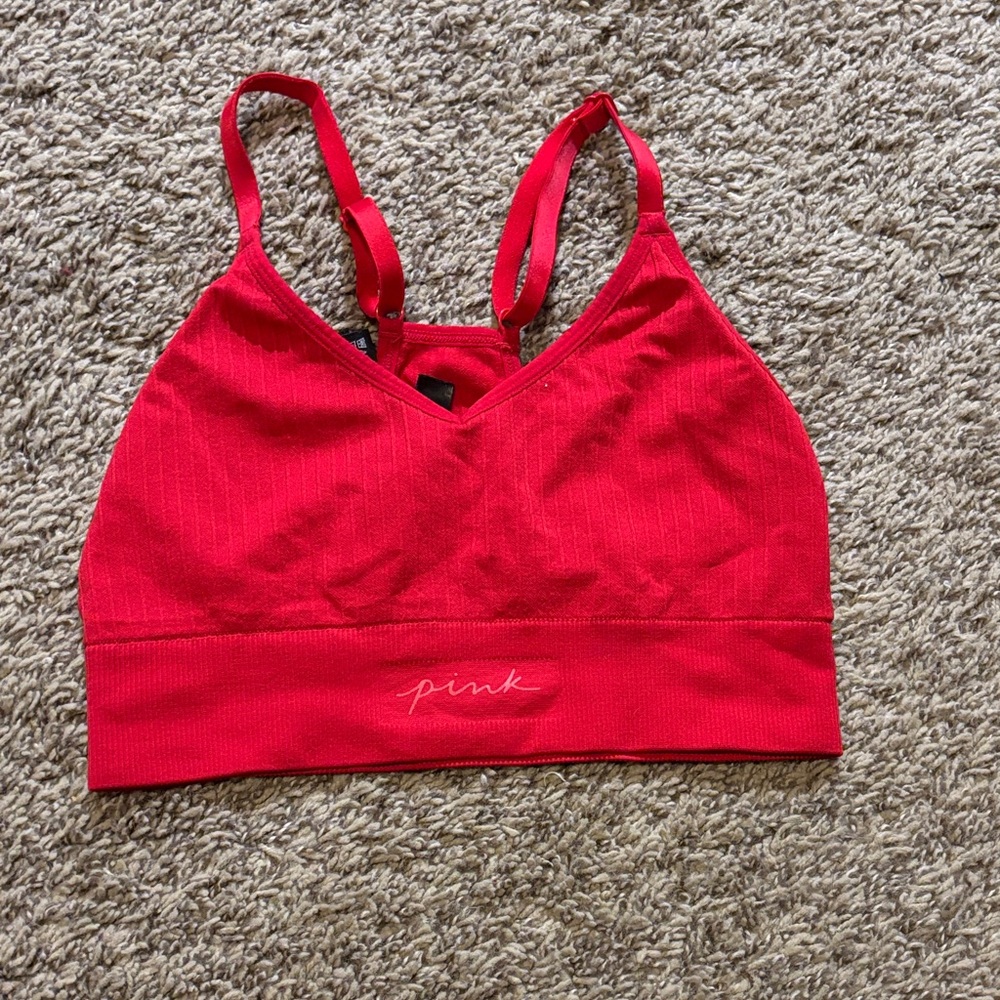 PINK Victoria's Secret Vibrant Red Sports Bra